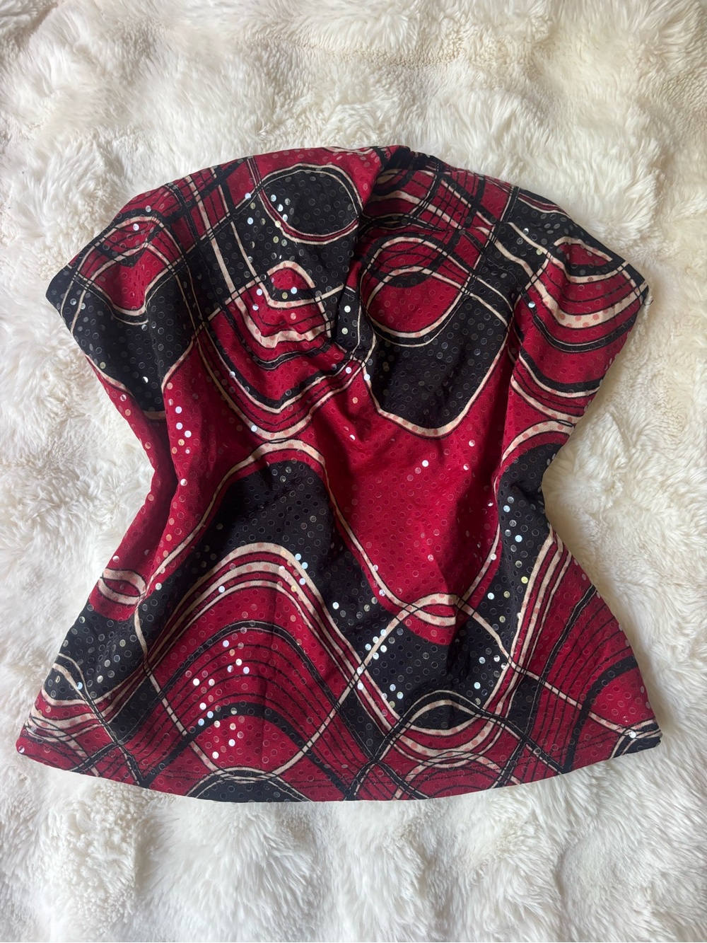 Vintage Obé Y2K Strapless Red & Black Top